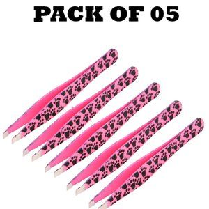 Forgica Professional Stainless Steel Paper Coated Tweezers Pack of 05